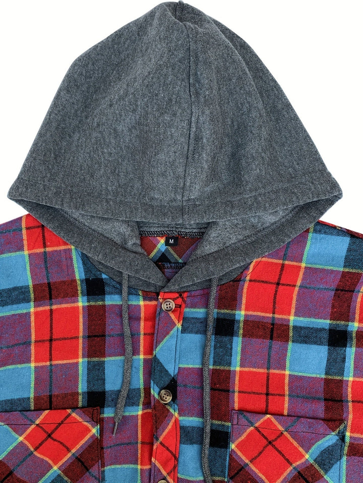 Braxton | Geruit Hooded Shirt