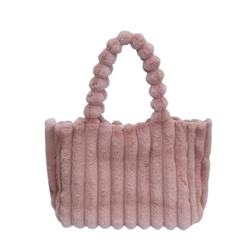 Mariana | Dameshandtas met ribstructuur en dubbele handvatten