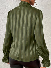 Cisca | Gestreepte Blouse Dames - met Strik en Lange Mouwen
