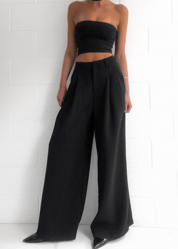 Neriah | Dames broek met hoge taille wijde pijpen
