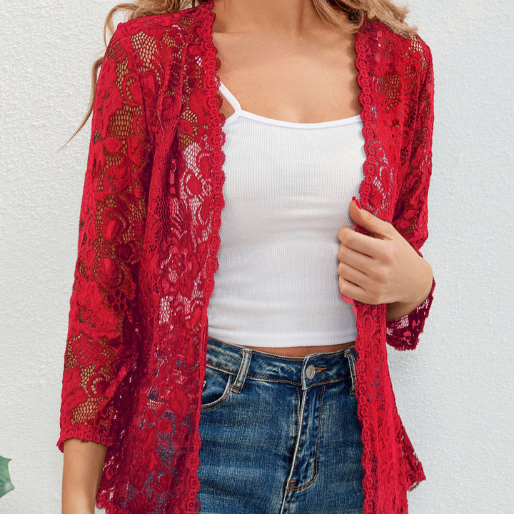 Cassandra | Bloemig Opengewerkt Cardigan