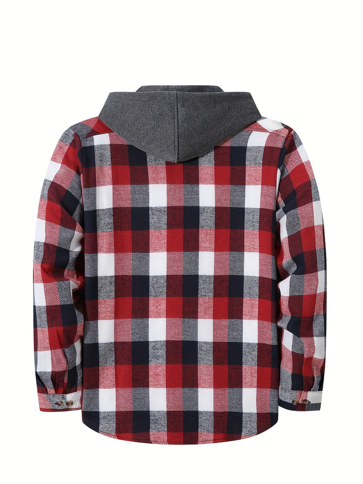 Braxton | Geruit Hooded Shirt
