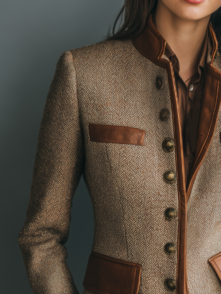 Verena - Vintage-jack met sierbestrijking en zakken