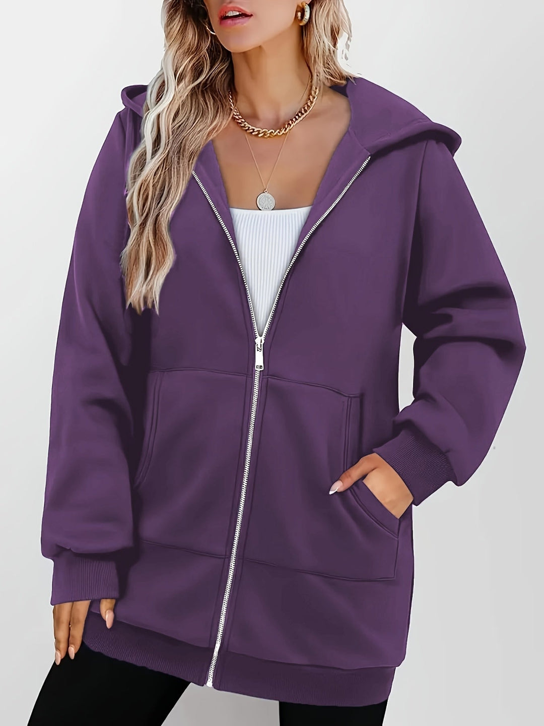 Heather | Lange Hoodie Zip Jast