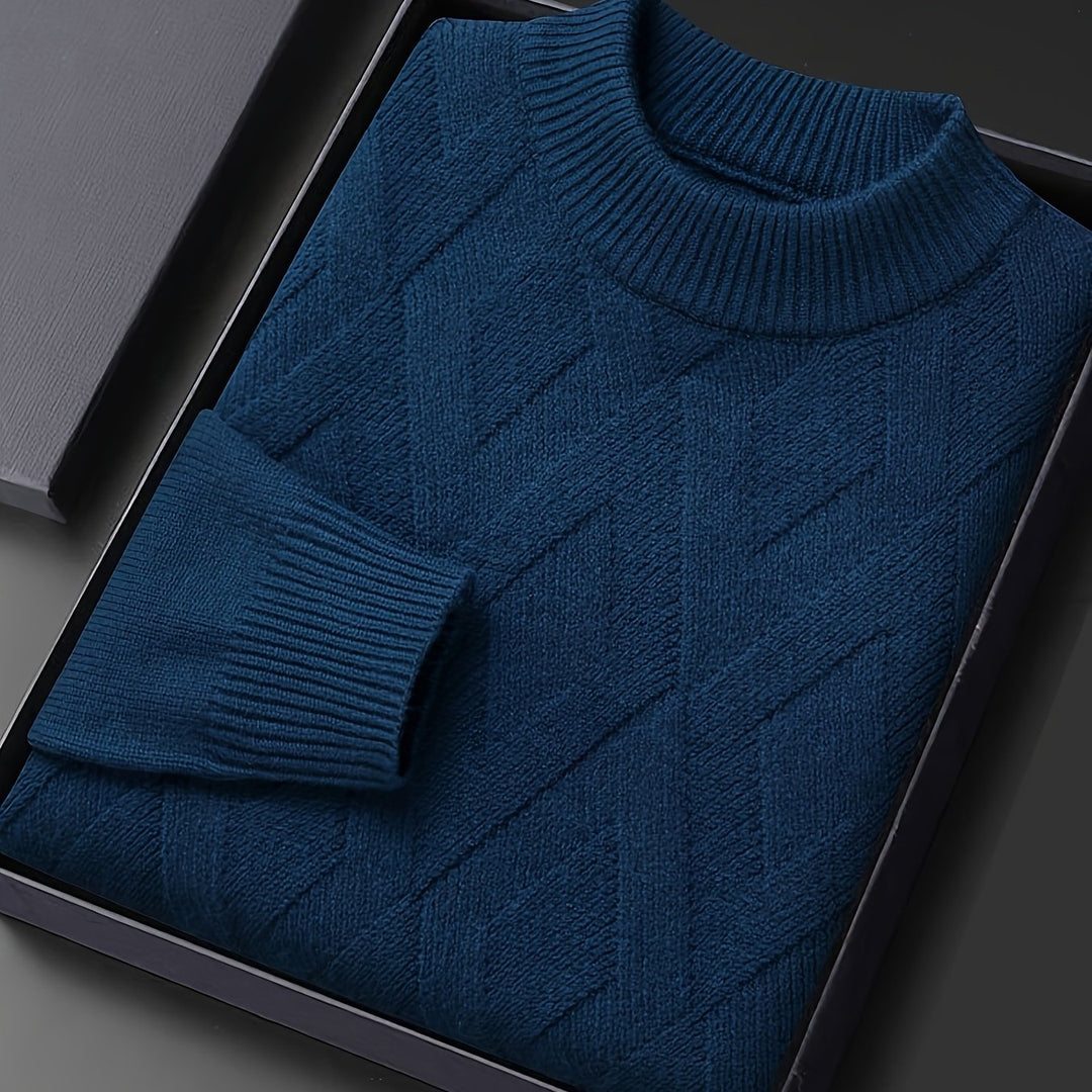 Ellis | Getextureerde Mock-Neck Trui