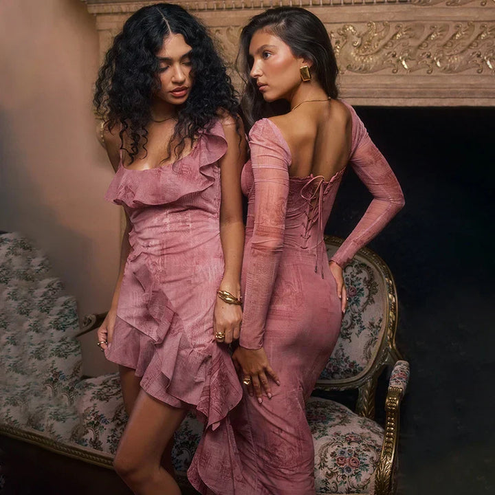 Oakleigh | Dames jurk midi met lange mouwen aansluitend