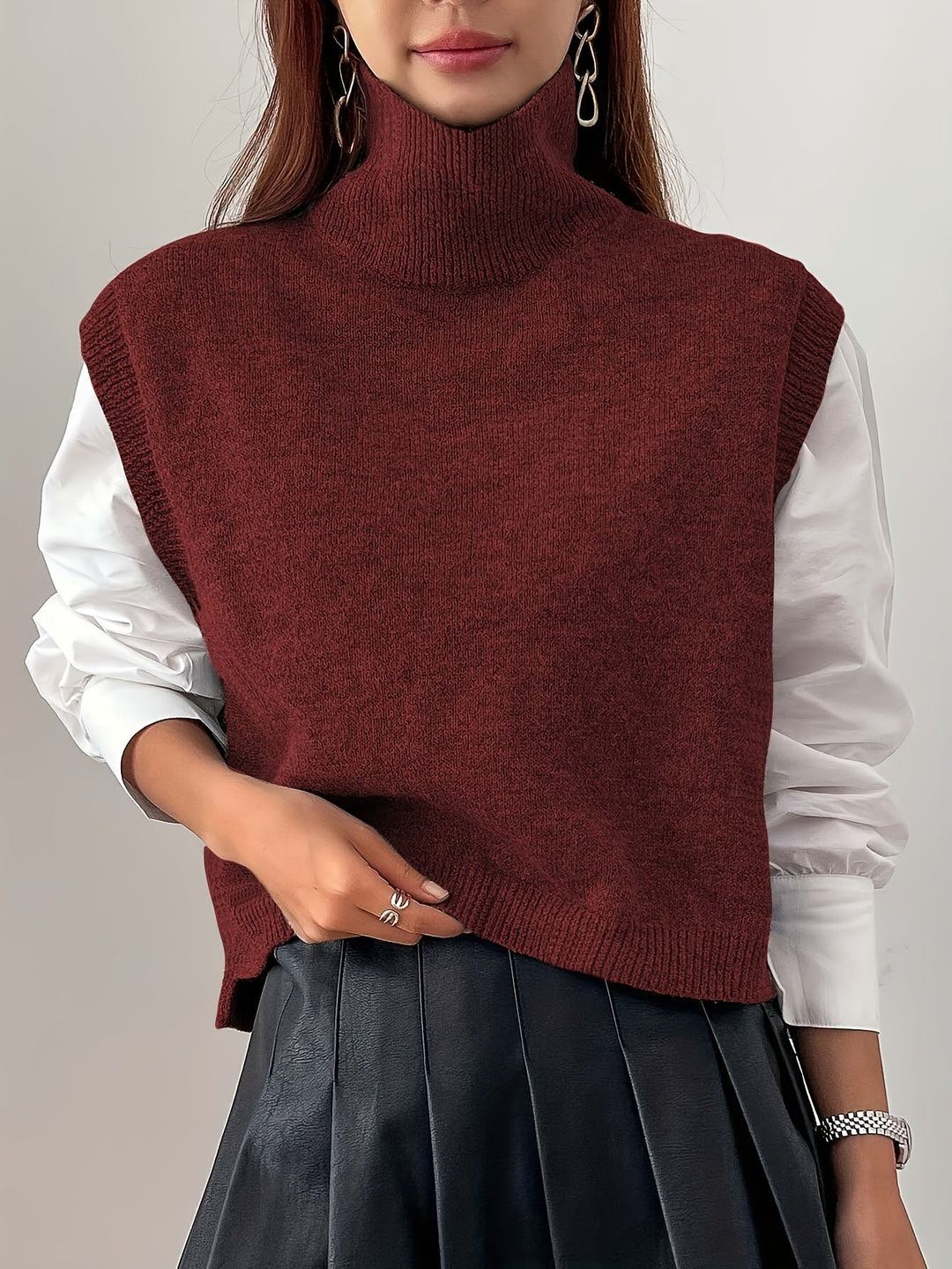 Farrah | Hoge Hals Trui Vest