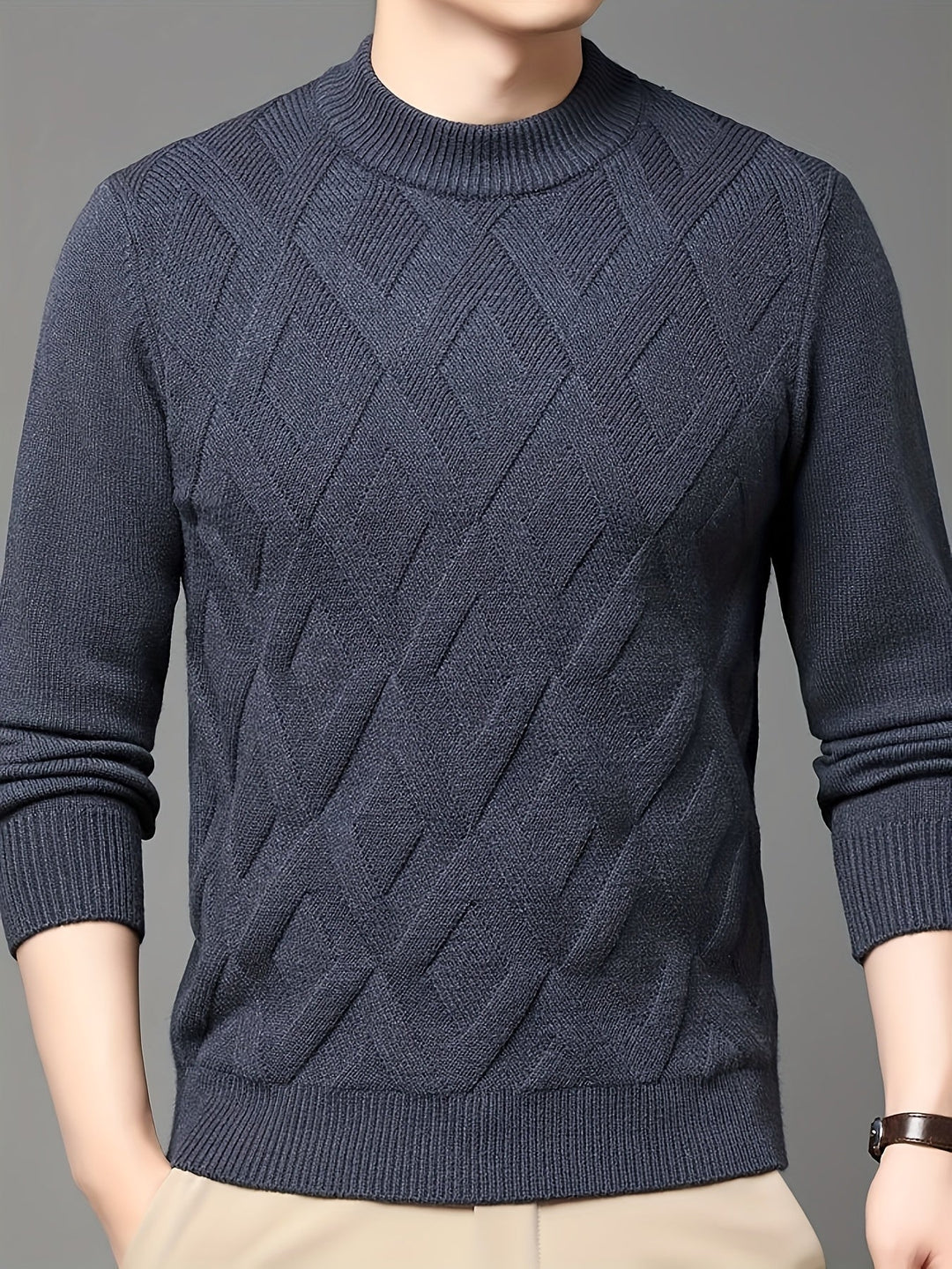Ellis | Getextureerde Mock-Neck Trui