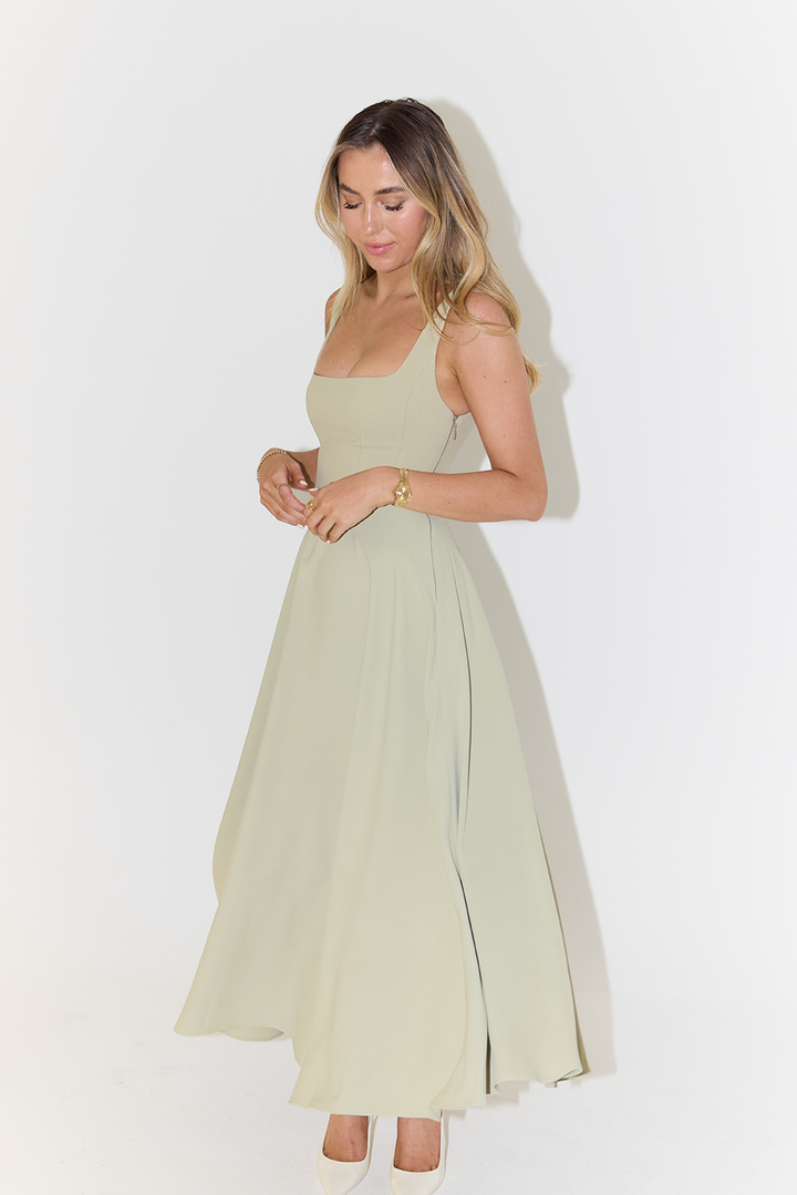 Kamiyah | Dames jurk midi vierkante hals