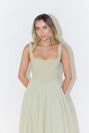 Paloma | Midi Jurk met Vierkante Hals