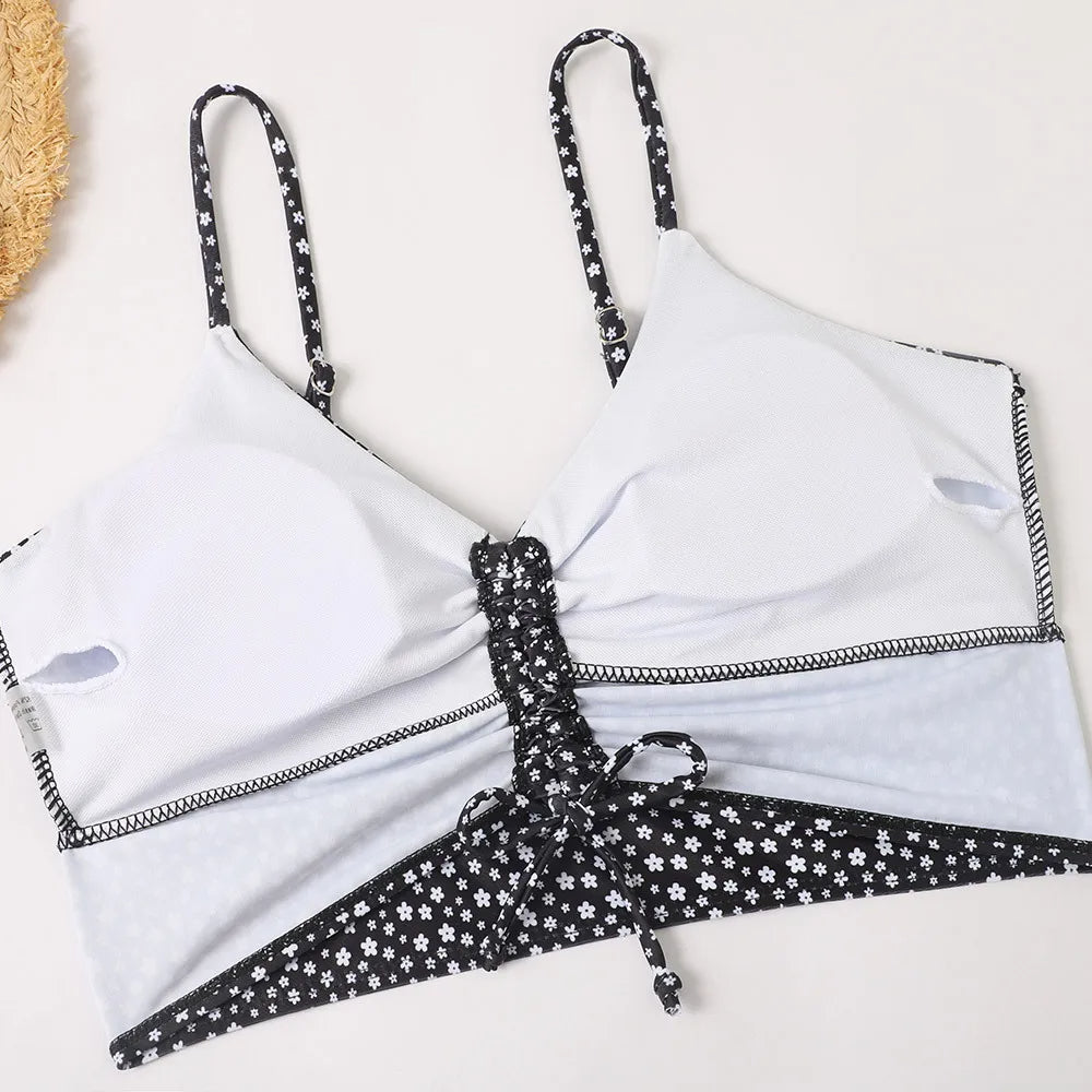 Kira | Dames bikini met hoge taille en print