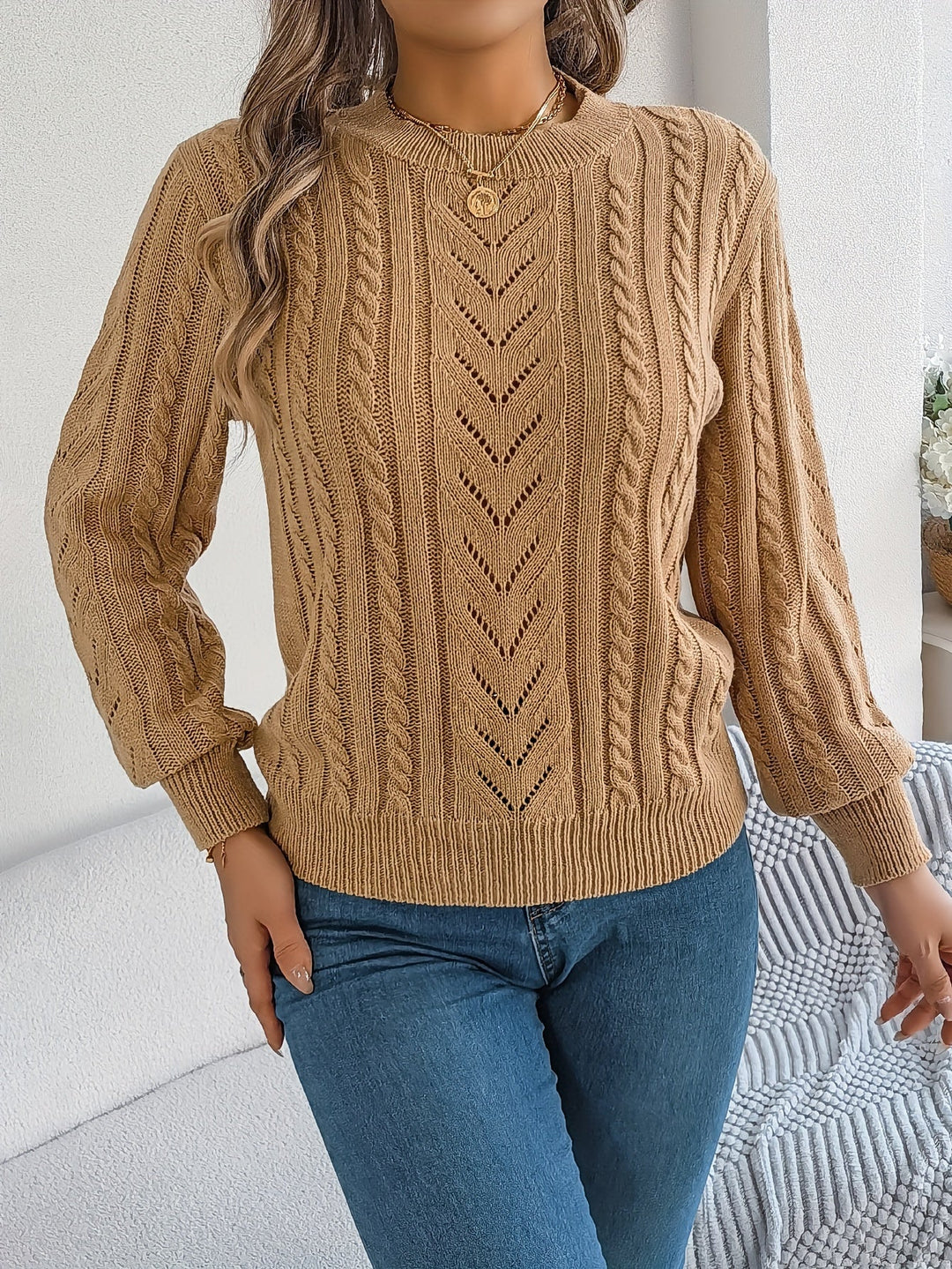 Blythe | Kabelgebreide Textuurtrui