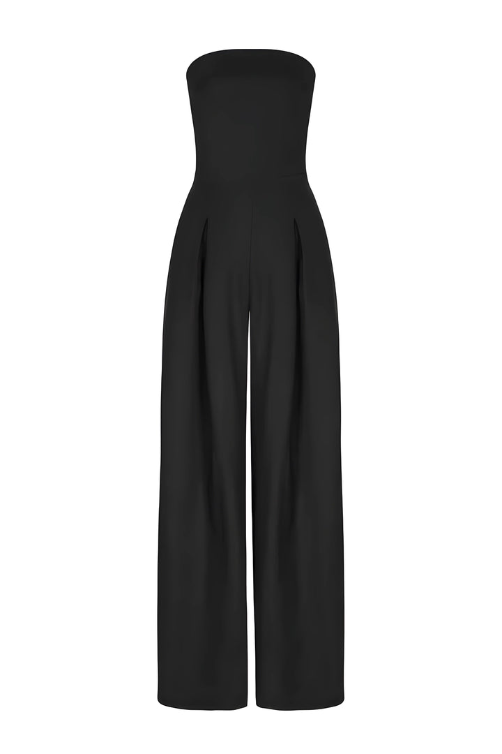 Maddison | Dames jumpsuit met ceintuur en strapless halslijn