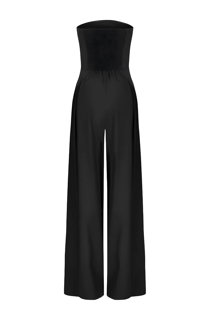 Maddison | Dames jumpsuit met ceintuur en strapless halslijn