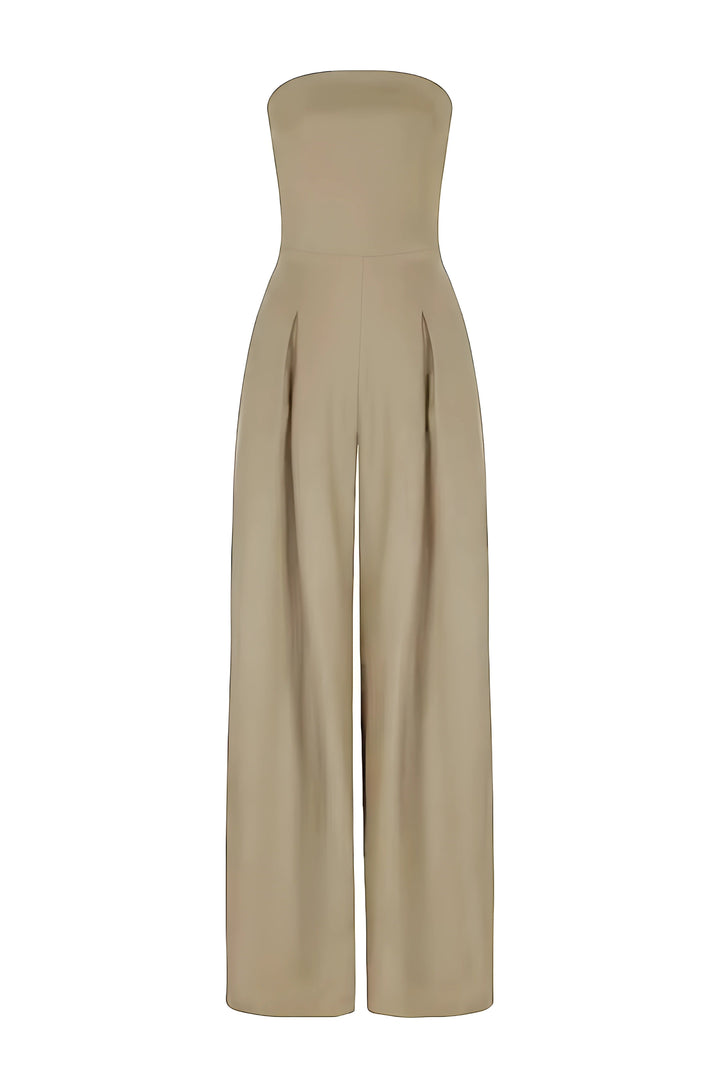 Maddison | Dames jumpsuit met ceintuur en strapless halslijn