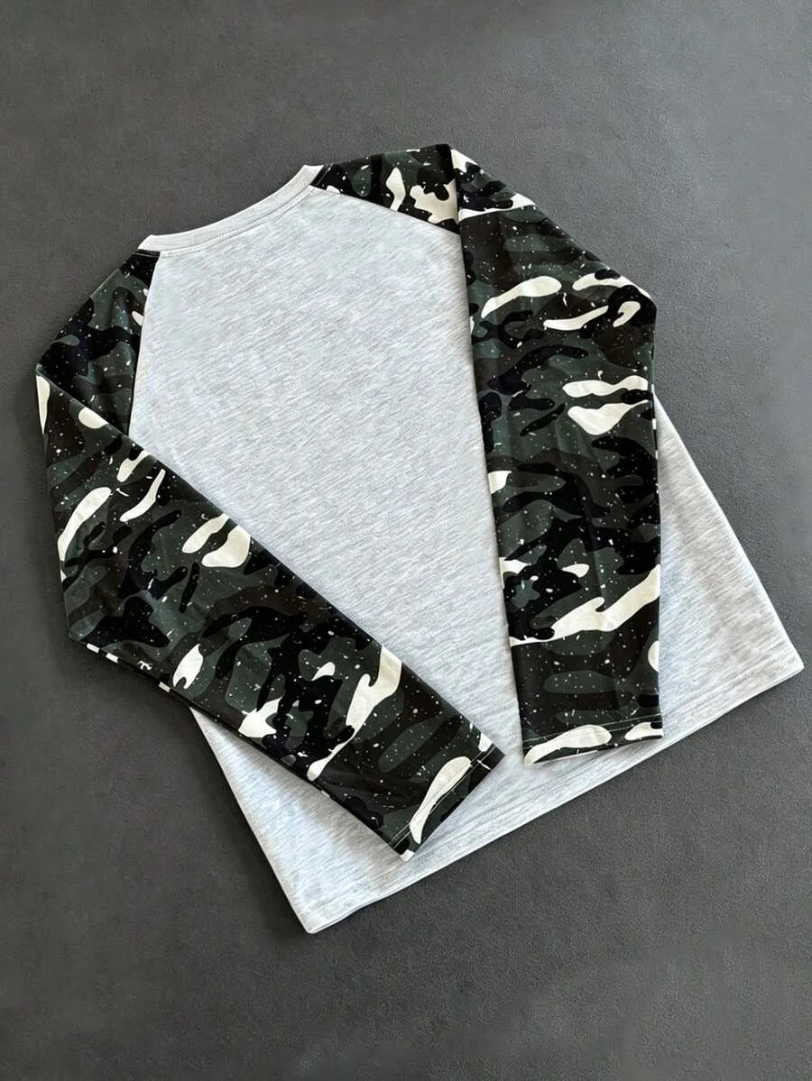 John | Herenshirt met lange mouwen en letterprint