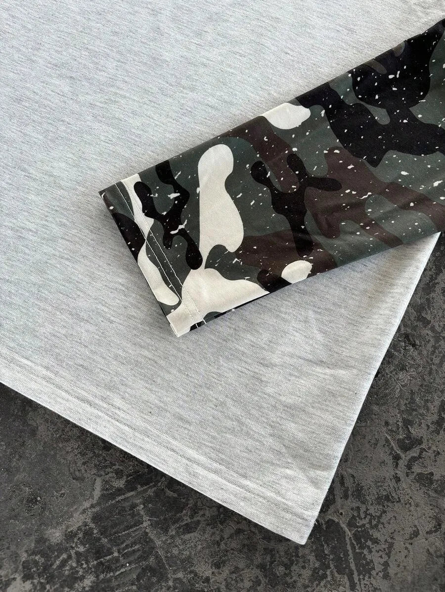 John | Herenshirt met lange mouwen en letterprint