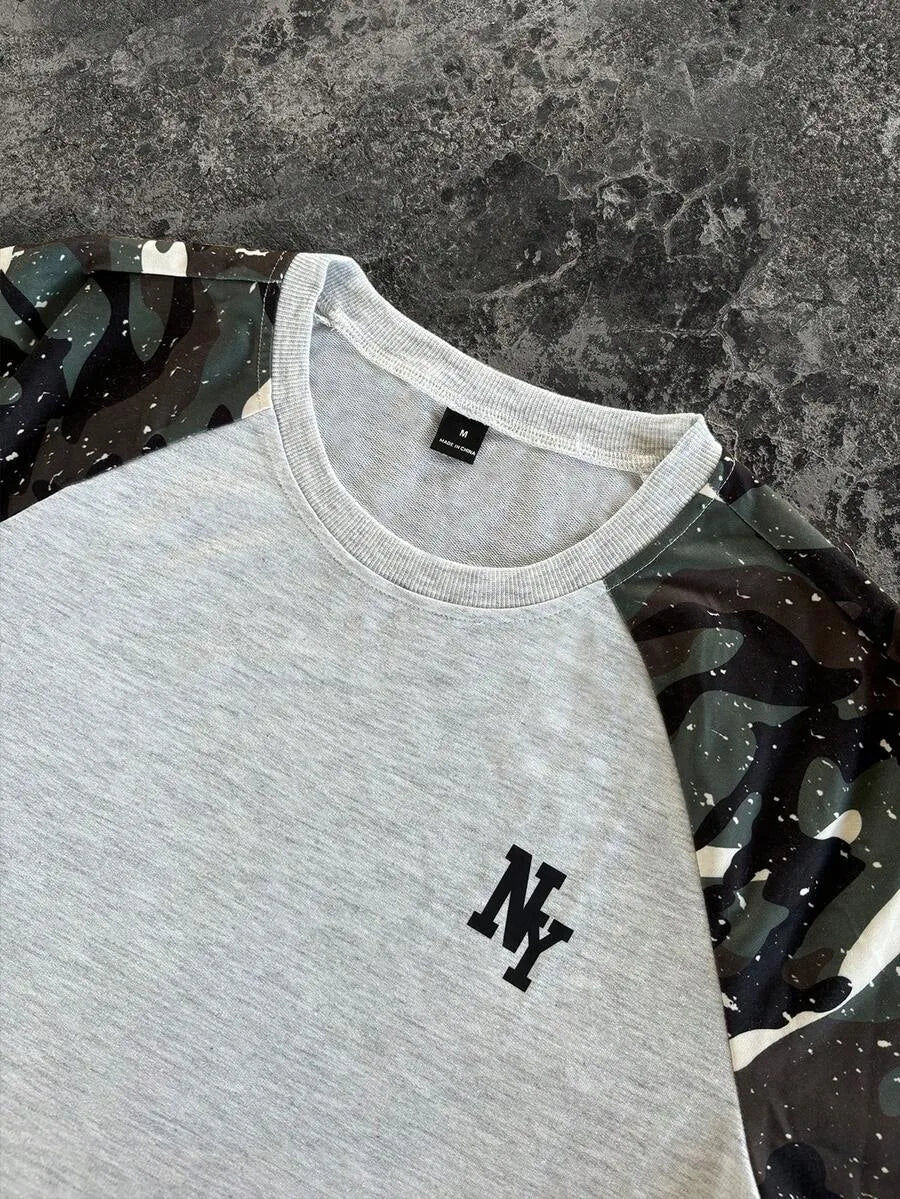 John | Herenshirt met lange mouwen en letterprint