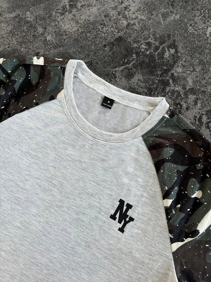 John | Herenshirt met lange mouwen en letterprint