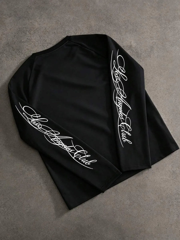 John | Herenshirt met lange mouwen en letterprint