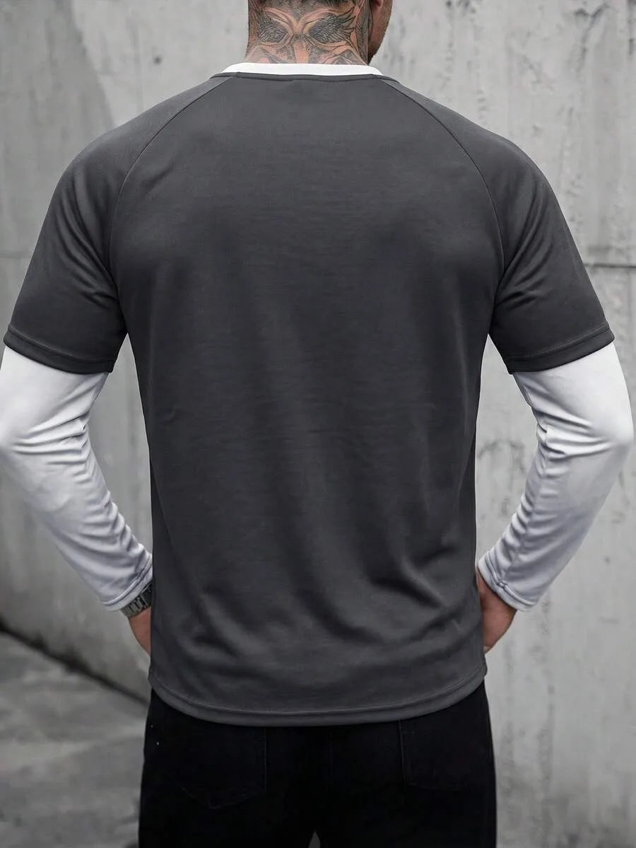 John | Herenshirt met lange mouwen en letterprint