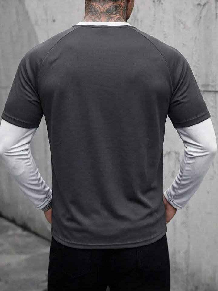 John | Herenshirt met lange mouwen en letterprint