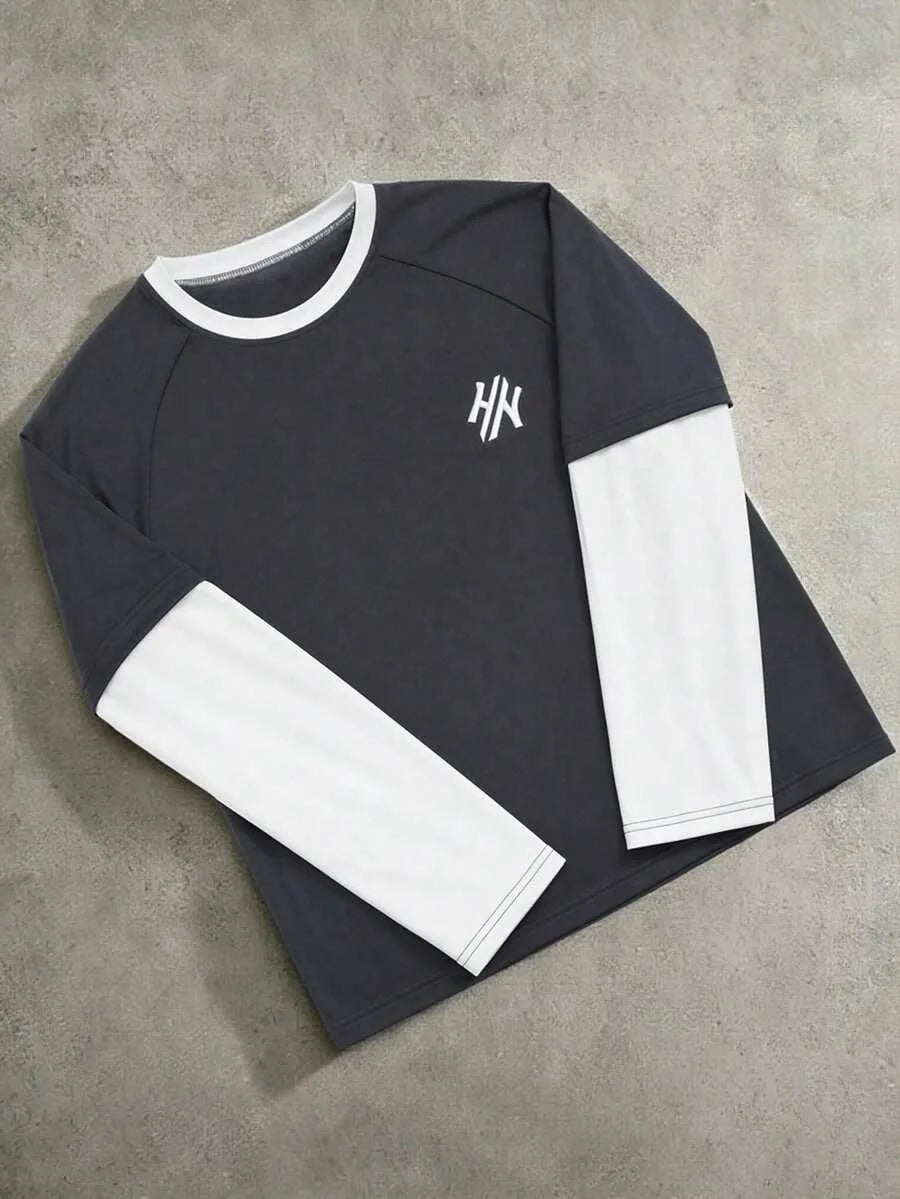 John | Herenshirt met lange mouwen en letterprint