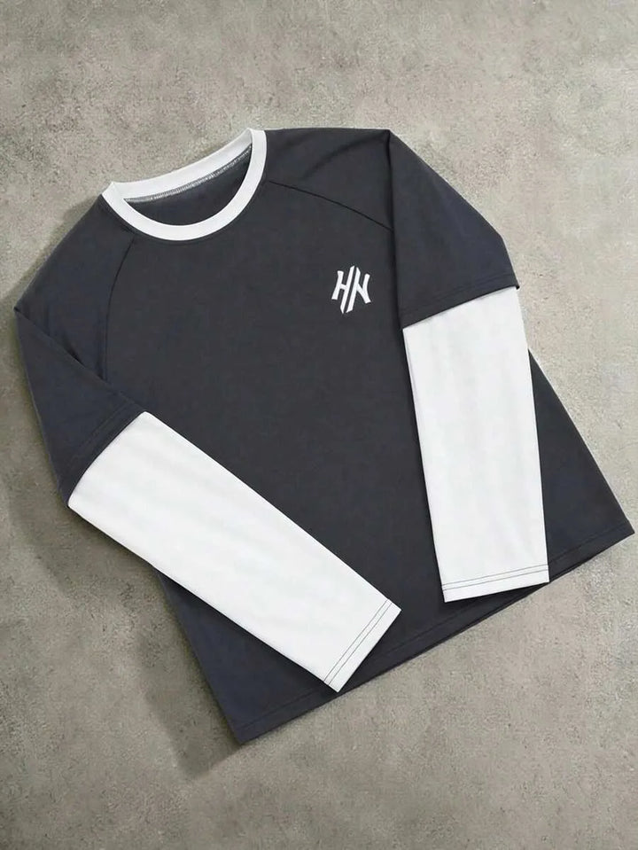John | Herenshirt met lange mouwen en letterprint