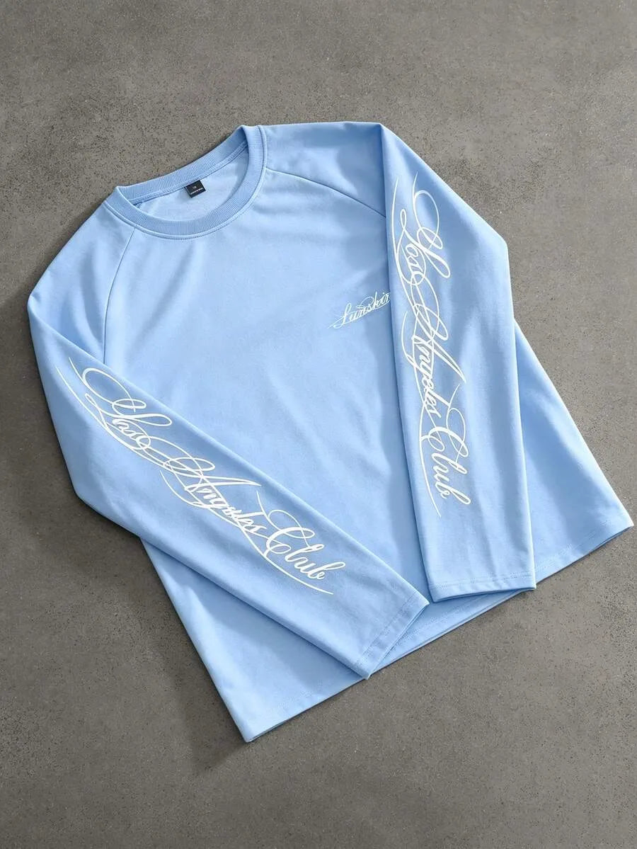 John | Herenshirt met lange mouwen en letterprint