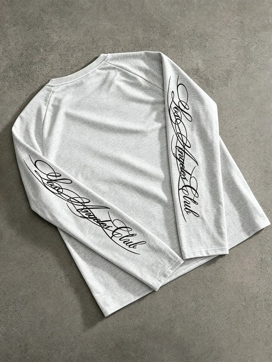 John | Herenshirt met lange mouwen en letterprint
