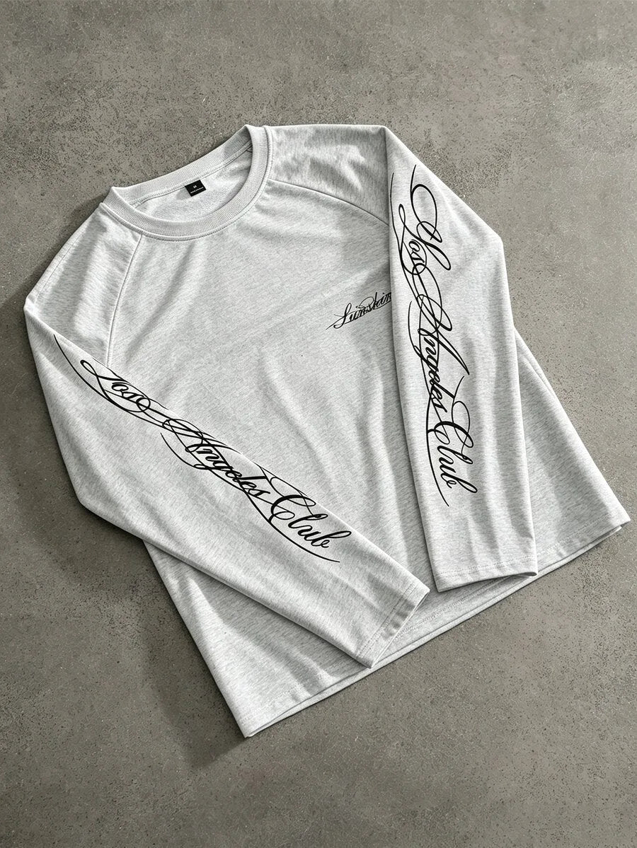John | Herenshirt met lange mouwen en letterprint