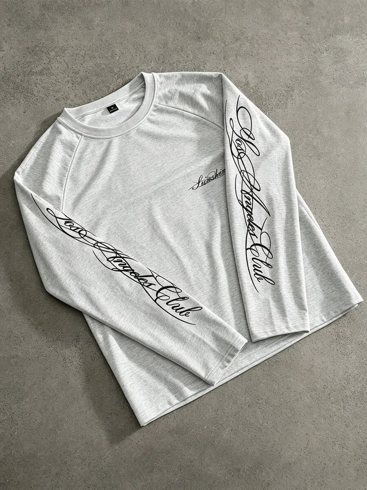 John | Herenshirt met lange mouwen en letterprint