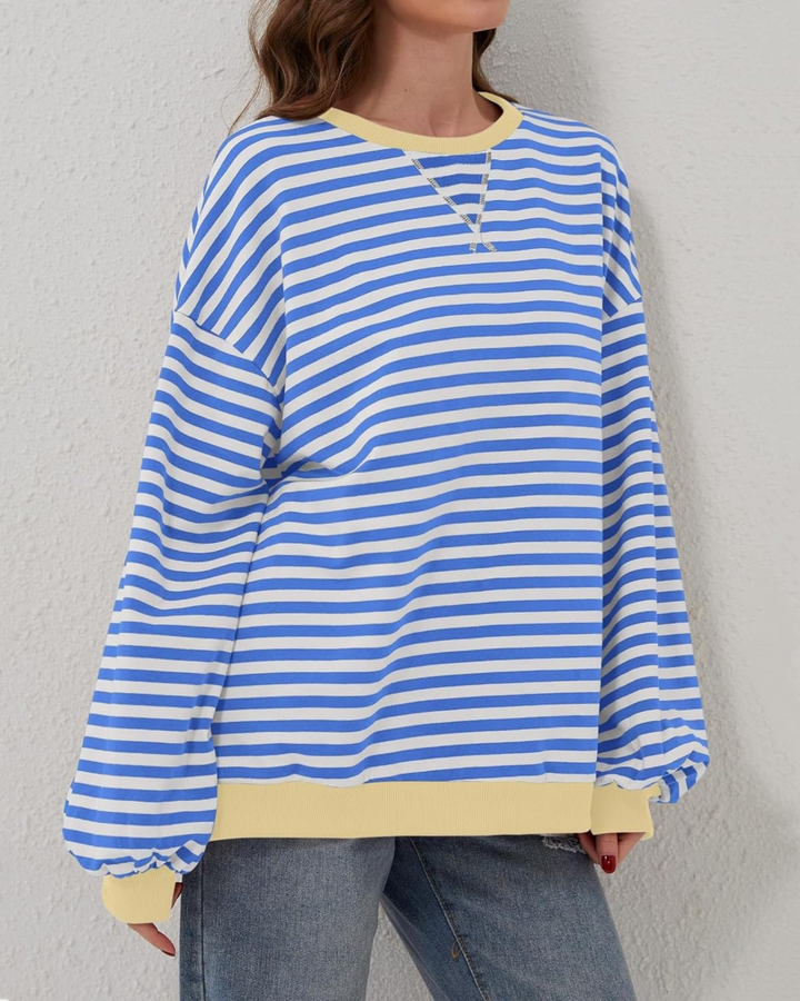 Dames Gestreepte Lange Mouwen Pullover Trui