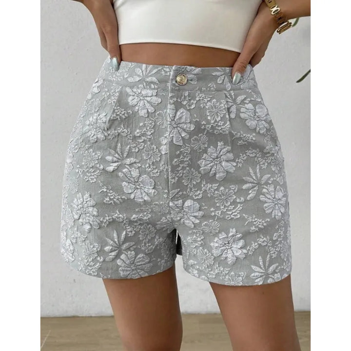 Jade | Damesshort met hoge taille en bloemenpatroon