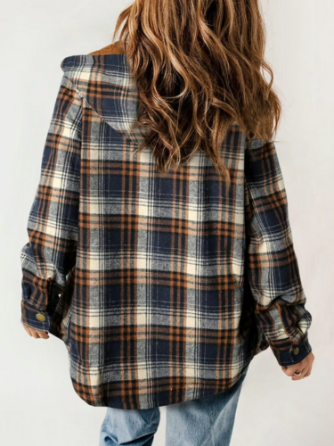 Elvessa Geruite Flanel Jas