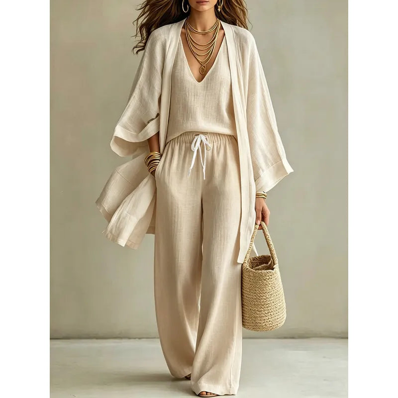 Julia | Dames driedelige set met vest en broek