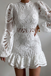 Midi-Jurk met Pofmouwen voor Dames - Elegant & Modieus