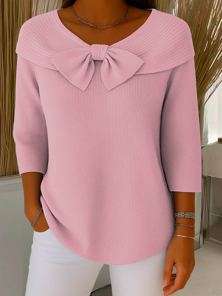 Helen - Elegante gebreide trui met strikdetail