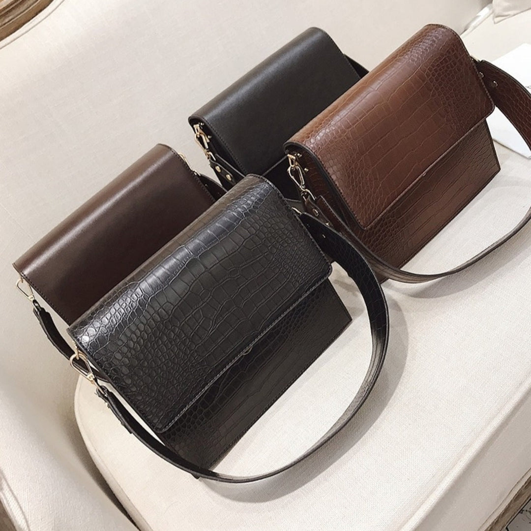 Jade | Dames crossbody tas met crocostructuur verstelbare band