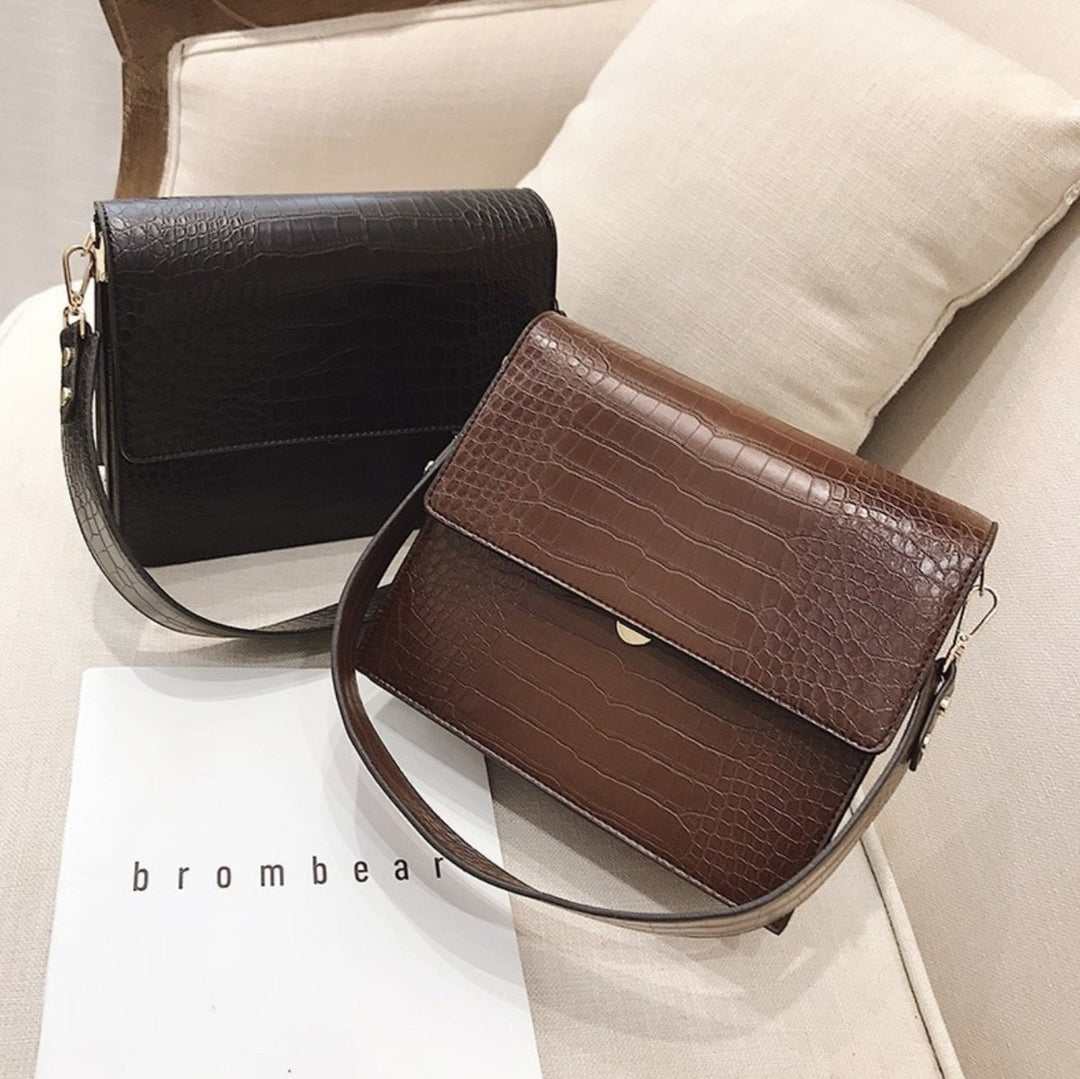 Jade | Dames crossbody tas met crocostructuur verstelbare band
