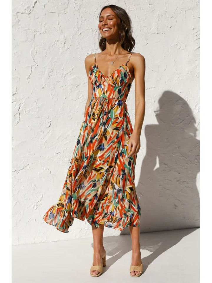 Karter | Dames jurk midi bloemen print