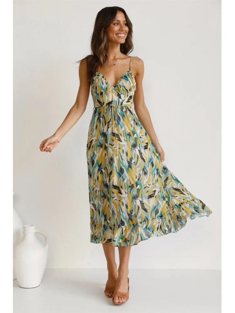 Jenny | Vrolijk & Elegante Midi Zomerjurk