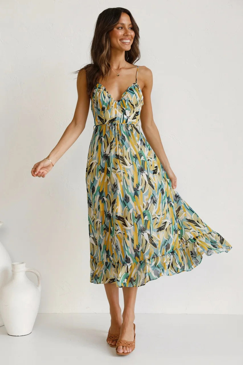 Karter | Dames jurk midi bloemen print