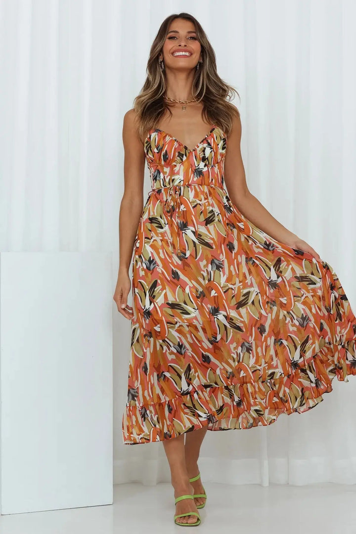 Karter | Dames jurk midi bloemen print