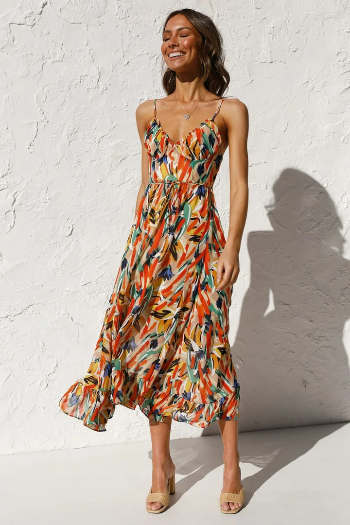 Karter | Dames jurk midi bloemen print