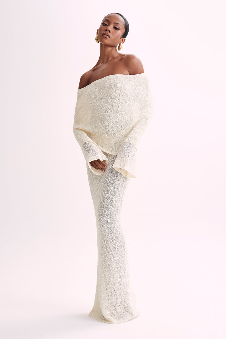 Elliott | Dames jurk met off-shoulder en lange mouwen