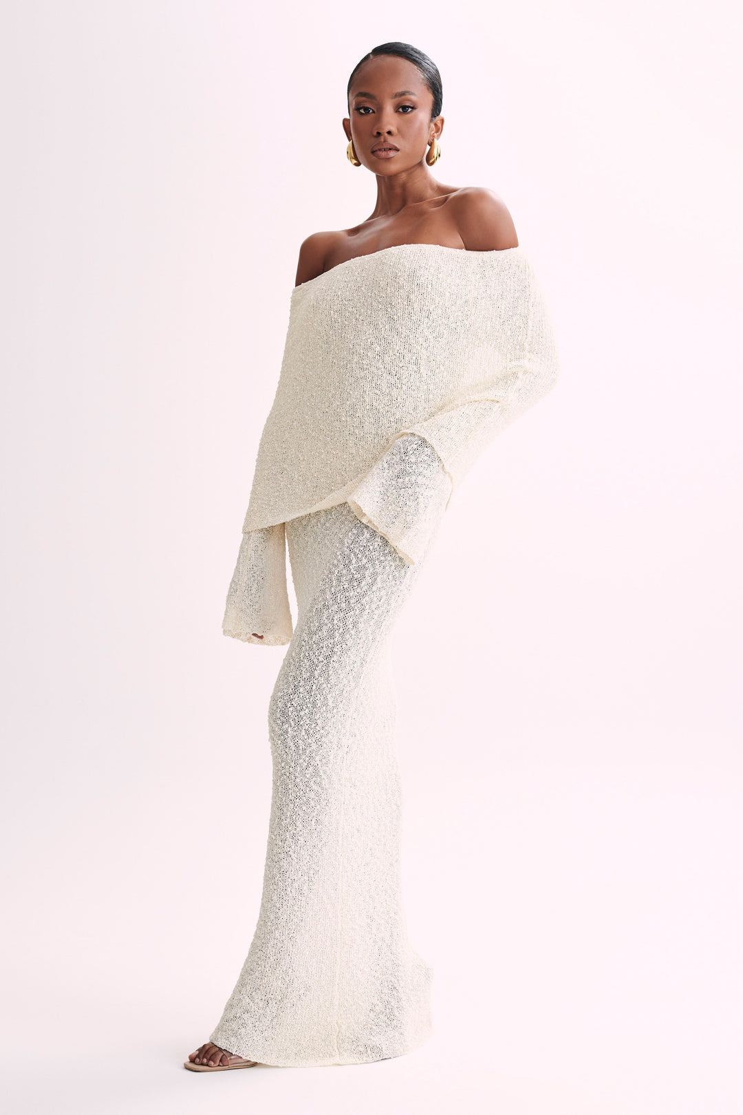 Elliott | Dames jurk met off-shoulder en lange mouwen