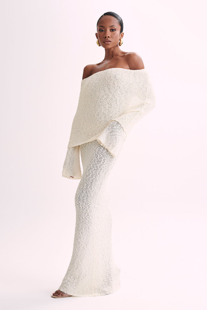 Elliott | Dames jurk met off-shoulder en lange mouwen