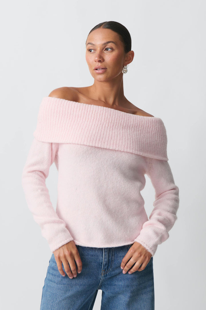 Isabel | Dames trui met off-shoulder en lange mouwen