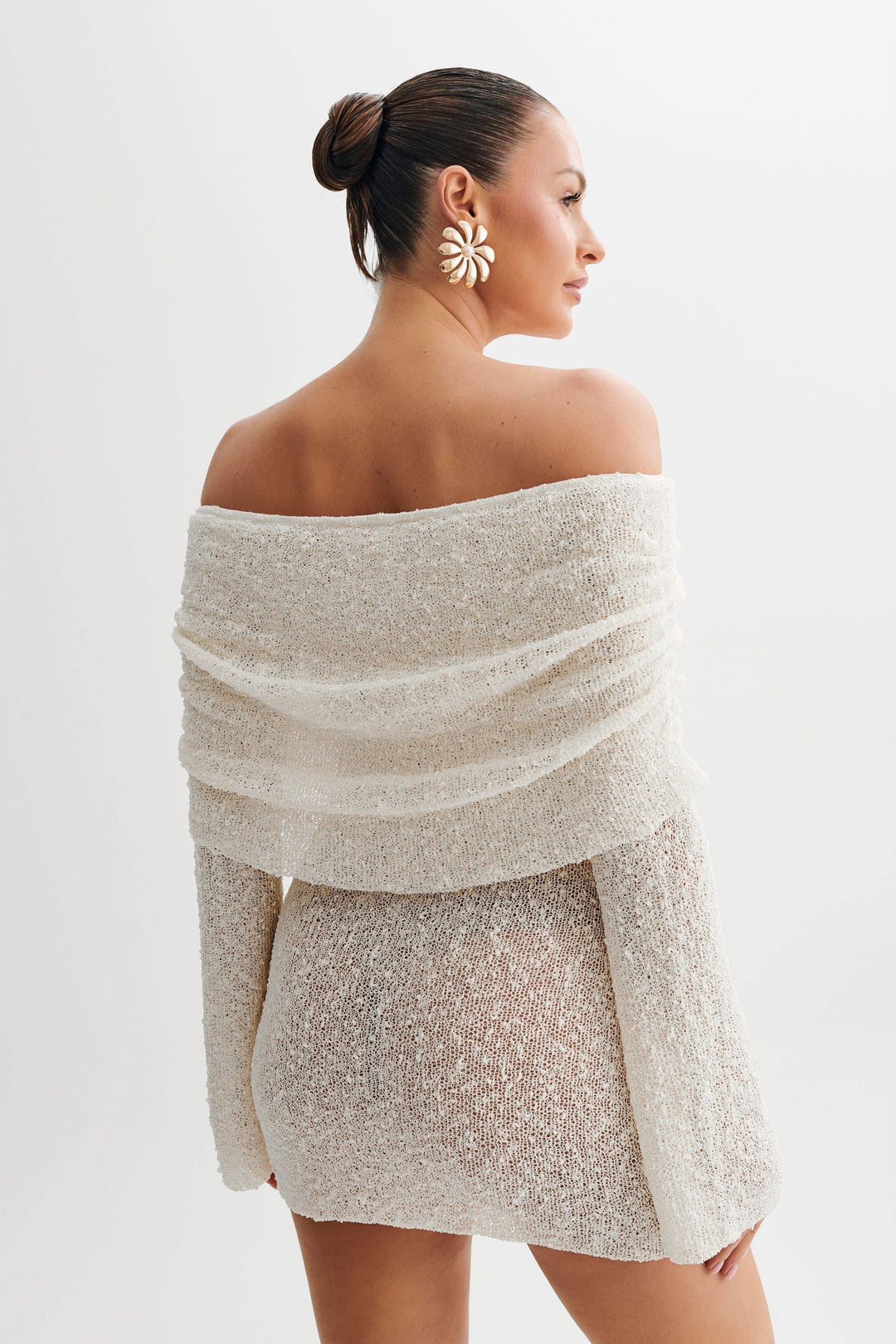 Mikayla | Dames mini jurk met off-shoulder lange mouwen